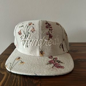The Hundreds SnapBack, tan with floral design, one size fits all